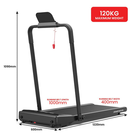 Powertrain K500 Walking Pad Treadmill 2 in 1 Foldable Walking & Running Machine w/2.5HP Motor Dual LED Displays 2 Level.