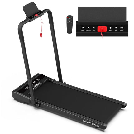 Powertrain K500 Walking Pad Treadmill 2 in 1 Foldable Walking & Running Machine w/2.5HP Motor Dual LED Displays 2 Level.
