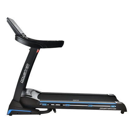 Powertrain V1200 Treadmill with Shock-Absorbing System.