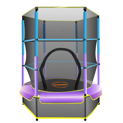 Kahuna 4.5ft Trampoline Round Free Safety Net Spring Pad Cover Mat Outdoor Blue Purple.