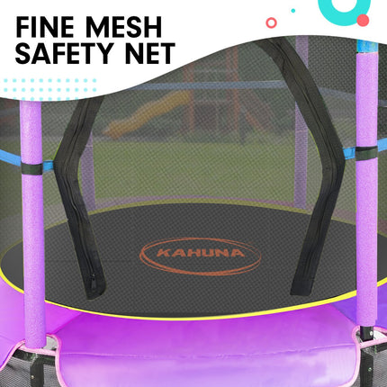 Kahuna 4.5ft Trampoline Round Free Safety Net Spring Pad Cover Mat Outdoor Blue Purple.