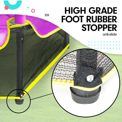 Kahuna 4.5ft Trampoline Round Free Safety Net Spring Pad Cover Mat Outdoor Blue Purple.