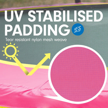 Kahuna 4.5ft Trampoline Round Free Safety Net Spring Pad Cover Mat Yellow Pink.