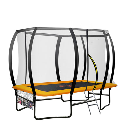 Kahuna 6 ft x 9 ft Rectangular Outdoor Trampoline - Orange.