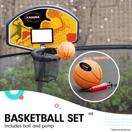 Kahuna 6 Ft X 9 Ft Rectangular Outdoor Trampoline With Basketball Set - Orange.