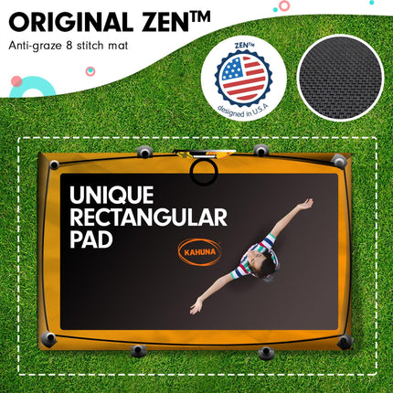 Kahuna 6 Ft X 9 Ft Rectangular Outdoor Trampoline With LED Basketball Set Orange.