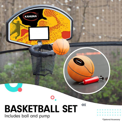 Kahuna Rectangular Trampoline 6x9ft with L.E.D BB Set Rainbow.