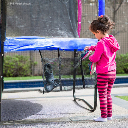 Kahuna 14ft Outdoor Trampoline Kids Children With Safety Enclosure Pad Mat Ladder Basketball Hoop Set - Rainbow.