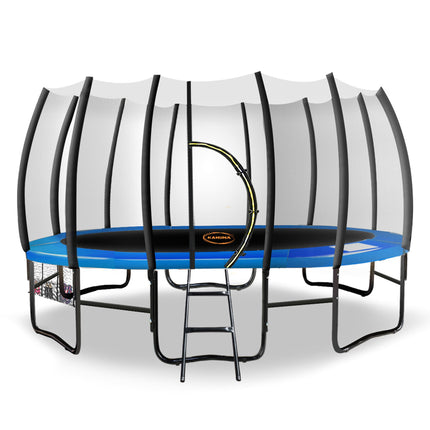 Kahuna Twister 12ft Springless Trampoline Outdoor Mat Pad Net Ladder with Basketball Set.