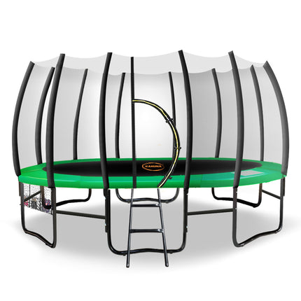 Kahuna Twister 12ft Springless Trampoline Outdoor Mat Pad Net Ladder with Basketball Set.