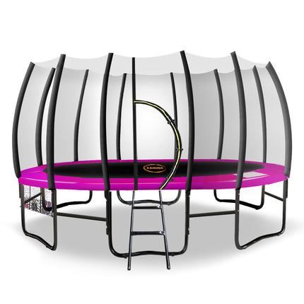 Kahuna Twister 12ft Springless Trampoline Outdoor Mat Pad Net Ladder with Basketball Set.