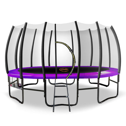 Kahuna Twister 12ft Springless Trampoline Outdoor Mat Pad Net Ladder with Basketball Set.