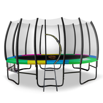Kahuna Twister 12ft Springless Trampoline Outdoor Mat Pad Net Ladder with Basketball Set.