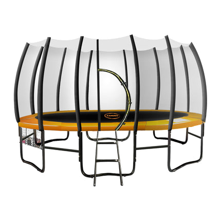 Kahuna Twister 12ft Springless Trampoline Outdoor Mat Pad Net Ladder with Basketball Set.