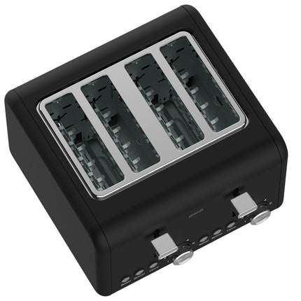 Pronti Silver Noir Collection 4 Slice Toaster with Dual Controls.