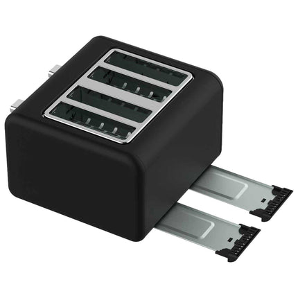 Pronti Silver Noir Collection 4 Slice Toaster with Dual Controls.