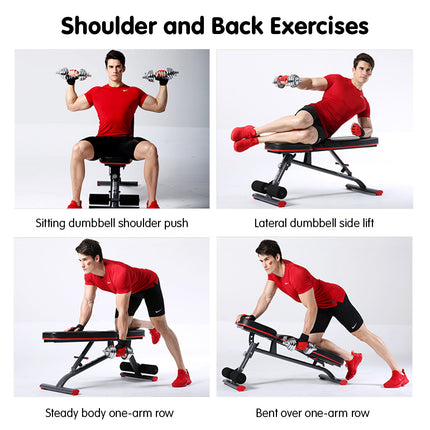 Powertrain Home Gym Bench Adjustable Flat Incline Decline FID 250KG Load.