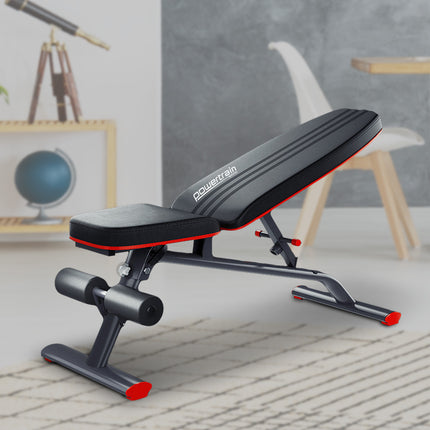 Powertrain Home Gym Bench Adjustable Flat Incline Decline FID 250KG Load.