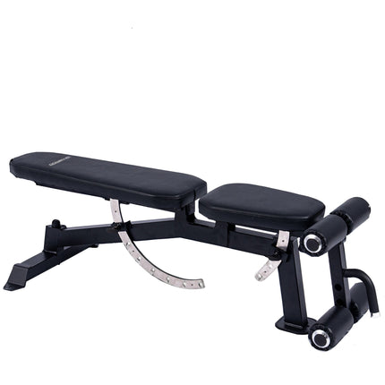 Powertrain Multi Workout Bench with Transport Wheels and Adjustable Backrest.