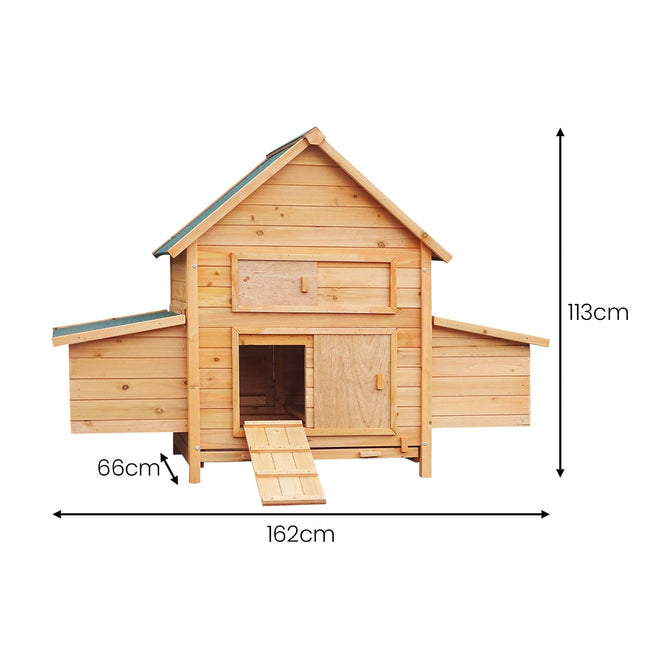 Furtastic Wooden Chicken Coop & Rabbit Hutch With Ramp Nesting Boxes.
