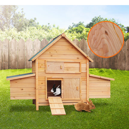 Furtastic Wooden Chicken Coop & Rabbit Hutch With Ramp Nesting Boxes.
