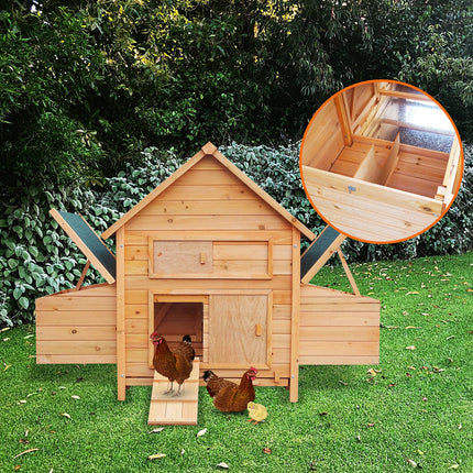 Furtastic Wooden Chicken Coop & Rabbit Hutch With Ramp Nesting Boxes.