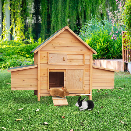 Furtastic Wooden Chicken Coop & Rabbit Hutch With Ramp Nesting Boxes.