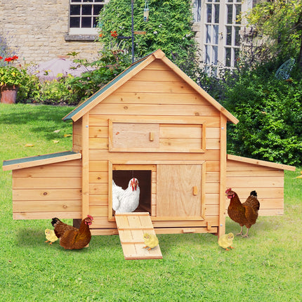 Furtastic Wooden Chicken Coop & Rabbit Hutch With Ramp Nesting Boxes.