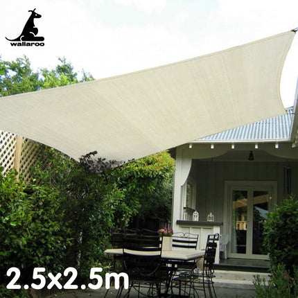 Wallaroo Waterproof Outdoor Shade Sail Sun Cloth Square 2.5x2.5M.