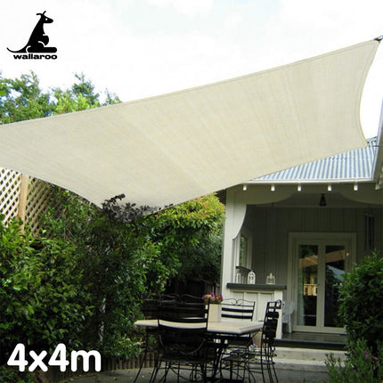 Wallaroo Waterproof Outdoor Shade Sail Canopy Sun Cloth  Square 4x4M.