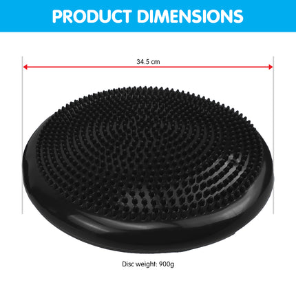 Powertrain Yoga Stability Disc Home Gym Pilates Balance Trainer Black.
