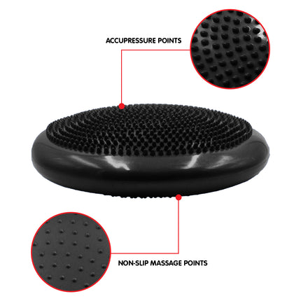 Powertrain Yoga Stability Disc Home Gym Pilates Balance Trainer Black.