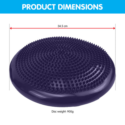 Powertrain Yoga Stability Disc w/ Pump Home Gym Pilate Balance Trainer - Purple.