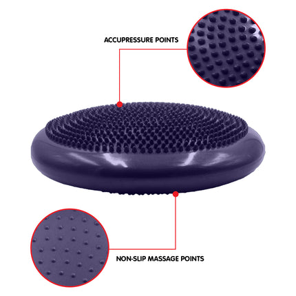 Powertrain Yoga Stability Disc w/ Pump Home Gym Pilate Balance Trainer - Purple.