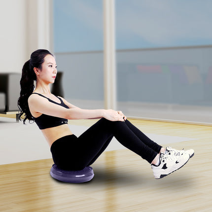 Powertrain Yoga Stability Disc w/ Pump Home Gym Pilate Balance Trainer - Purple.