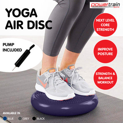 Powertrain Yoga Stability Disc w/ Pump Home Gym Pilate Balance Trainer - Purple.