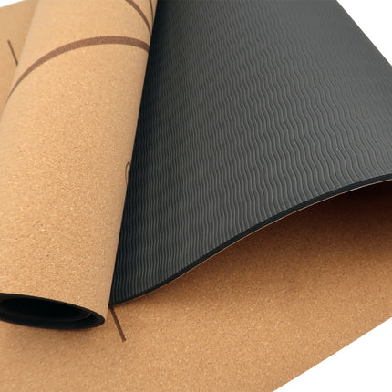 Powertrain Cork Yoga Mat with Carry Straps Home Gym Pilates - Body Line.