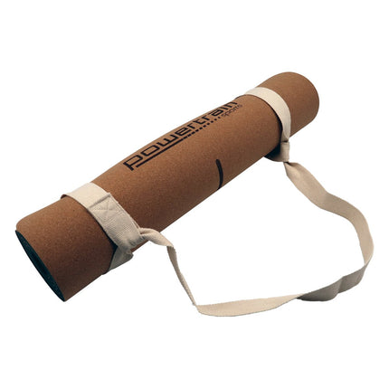 Powertrain Cork Yoga Mat with Carry Straps Home Gym Pilates - Body Line.