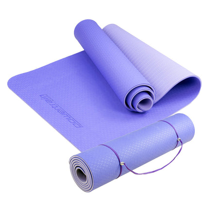 Powertrain TPE Yoga Exercise Mat Home Gym Pilates Fitness 8mm Thick in Light Purple.