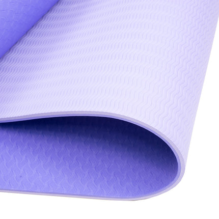 Powertrain TPE Yoga Exercise Mat Home Gym Pilates Fitness 8mm Thick in Light Purple.
