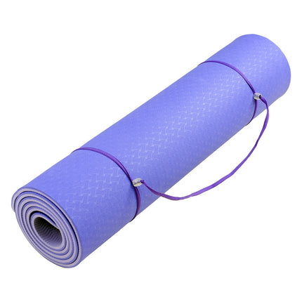 Powertrain TPE Yoga Exercise Mat Home Gym Pilates Fitness 8mm Thick in Light Purple.