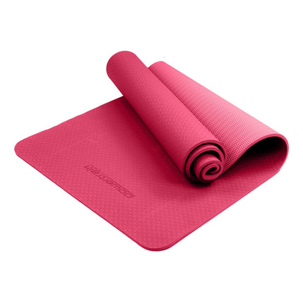 Powertrain Dual Layer 6mm Yoga Mat | Pink | Non-slip Surface And Carry Strap For Ultimate Comfort And Portability.