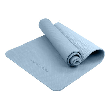 Powertrain Dual Layer 6mm Yoga Mat | Sky Blue | Non-slip Surface And Carry Strap For Ultimate Comfort And Portability.