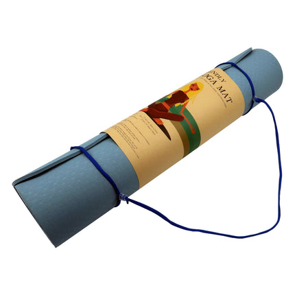Powertrain Dual Layer 6mm Yoga Mat | Sky Blue | Non-slip Surface And Carry Strap For Ultimate Comfort And Portability.