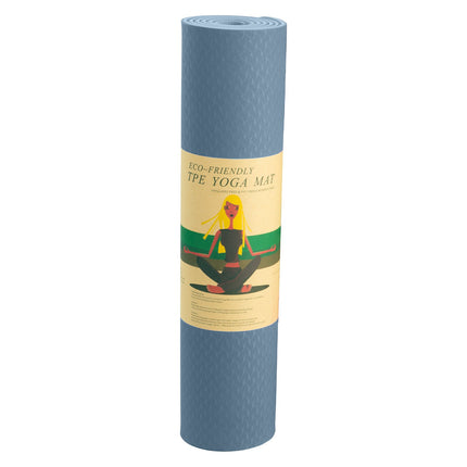 Powertrain Dual Layer 6mm Yoga Mat | Sky Blue | Non-slip Surface And Carry Strap For Ultimate Comfort And Portability.