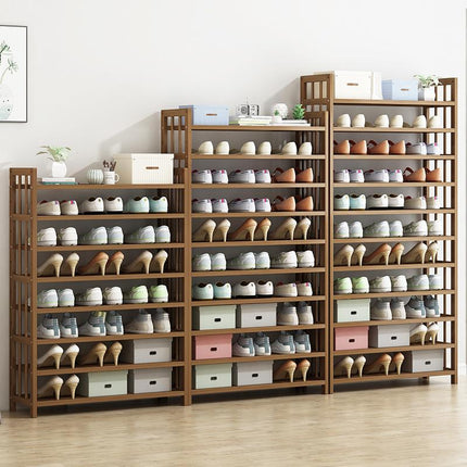 6 Tier Tower Bamboo Wooden Shoe Rack Corner Shelf Stand Storage Organizer.