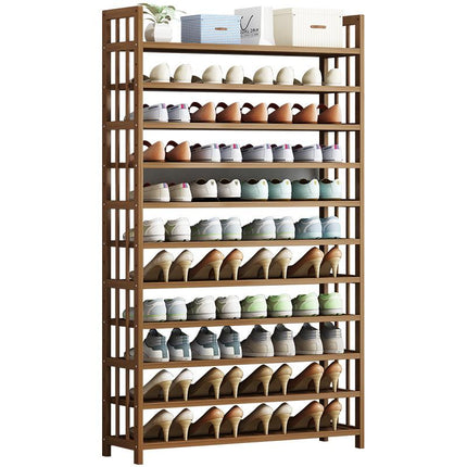 6 Tier Tower Bamboo Wooden Shoe Rack Corner Shelf Stand Storage Organizer.