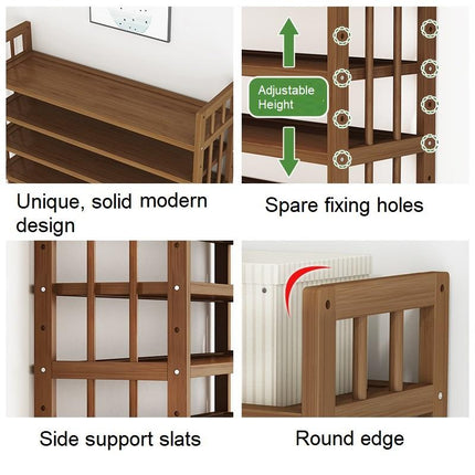 11 Tier Tower Bamboo Wooden Shoe Rack Corner Shelf Stand Storage Organizer.