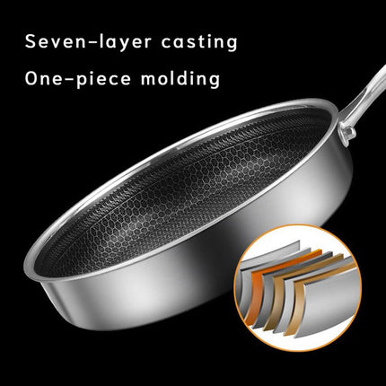 Stainless Steel Frying Pan Non-Stick Cooking Frypan Cookware 28cm Honeycomb Single Sided.