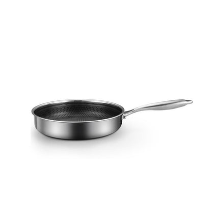 Stainless Steel Frying Pan Non-Stick Cooking Frypan Cookware 28cm Honeycomb Single Sided.
